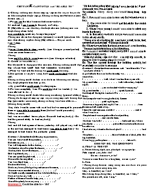 Chuyên đề Tiếng Anh Lớp 11 CanCould and Be able to